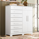 Ver imagem 3 de Cômoda 8 Gavetas 2 Portas Verona Branco Móveis Albatroz