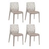 Kit 4 Cadeiras Gruvyer Design Moderno em Polipropileno - Para Sala de Jantar, Área Gourmet, Varanda  - 1