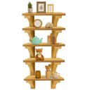 Ver imagem 1 de Kit 5 Prateleiras Multiuso 28 Cm + Mão Francesa Natural