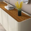 Ver imagem 6 de Buffet Aparador Flip1,60 4 Portas Sala - 3 Cores:offwhite-cumarú