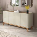 Ver imagem 1 de Buffet Aparador Flip1,60 4 Portas Sala - 3 Cores:offwhite-cumarú