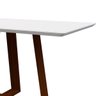 Mesa De Jantar Para 4 ou 6 Lugares Tampo Retangular Com Vidro 1,60m Lectus Cor Amendoa Off White New - 3