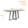 Mesa De Jantar Para 4 ou 6 Lugares Tampo Retangular Com Vidro 1,60m Lectus Cor Amendoa Off White New - 4