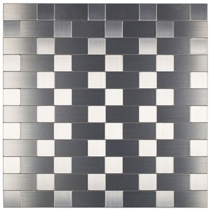 Pastilha Autocolante de Metal de 30cm x 30cm Rende  Glass Mosaic