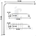 Ver imagem 2 de Barra de Apoio 70x70 com 2 Alças 60cm Sanitario Corrimão Cadeirante Idoso Nbr 9050 Pne Único
