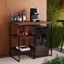 Ver imagem 1 de Aparador para Adega Industrial Bourbon 80cm - Preto/carvalho