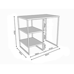 Aparador para Adega Industrial Bourbon 80cm - Preto/carvalho - 3