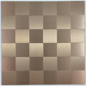 Pastilha Autocolante de Metal de 30cm x 30cm Rende  Glass Mosaic