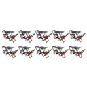 Ver imagem 1 de Kit 10 Jogos De Mesa Dobravel Com 2 Cadeiras De Madeira 70X70 - Imbuia - Marrom