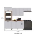 Ver imagem 2 de Cozinha Compacta Bariloche 12 Portas 2 Gavetas com Tampo 100% MDF Branco - Indékes