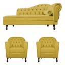 Ver imagem 2 de Kit Diva Recamier Diana 140cm Lado Esquerdo e 02 Poltronas Julia Suede - Doce Sonho Móveis RECAMIER