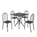 Ver imagem 2 de Conjunto de Mesa Tubular 70x70cm Tampo em Ardósia com 4 Cadeiras Ane B 