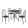 Conjunto de Mesa Tubular 70x70cm Tampo em Ardósia com 4 Cadeiras Ane B  - 2