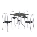 Ver imagem 2 de Conjunto de Mesa Tubular 70x70cm Tampo em Ardósia com 4 Cadeiras Ane B 