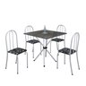 Conjunto de Mesa Tubular 70x70cm Tampo em Ardósia com 4 Cadeiras Ane B  - 2