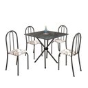 Ver imagem 2 de Conjunto de Mesa Tubular 70x70cm Tampo em Ardósia com 4 Cadeiras Ane B 