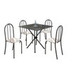 Conjunto de Mesa Tubular 70x70cm Tampo em Ardósia com 4 Cadeiras Ane B  - 2