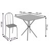 Conjunto de Mesa Tubular 70x70cm Tampo em Ardósia com 4 Cadeiras Ane B  - 3