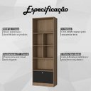 Ver imagem 5 de Escrivaninha e Estante Livreiro para Escritorio B30 Mell Preto Novam