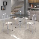 Ver imagem 1 de Conjunto de Mesa Tubular 70x70cm Tampo em Ardósia com 4 Cadeiras Ane B 