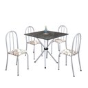 Ver imagem 2 de Conjunto de Mesa Tubular 70x70cm Tampo em Ardósia com 4 Cadeiras Ane B Branco/Arabesco/Mart Pérola/Indiano