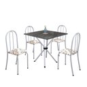 Ver imagem 2 de Conjunto de Mesa Tubular 70x70cm Tampo em Ardósia com 4 Cadeiras Ane B 