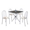 Conjunto de Mesa Tubular 70x70cm Tampo em Ardósia com 4 Cadeiras Ane B  - 2