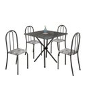 Ver imagem 2 de Conjunto de Mesa Tubular 70x70cm Tampo em Ardósia com 4 Cadeiras Ane B Cinza/Paraopeba/Mart Prata/Indiano