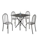 Ver imagem 2 de Conjunto de Mesa Tubular 70x70cm Tampo em Ardósia com 4 Cadeiras Ane B 
