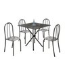 Conjunto de Mesa Tubular 70x70cm Tampo em Ardósia com 4 Cadeiras Ane B  - 2