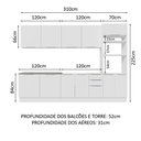Ver imagem 4 de Armário de Cozinha Completa 310cm Branco Stella Madesa 01