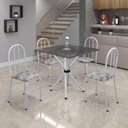 Ver imagem 1 de Conjunto de Mesa Tubular 70x70cm Tampo em Ardósia com 4 Cadeiras Ane B Branco/Paraopeba/Mart Pérola/Indiano