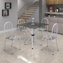 Ver imagem 1 de Conjunto de Mesa Tubular 70x70cm Tampo em Ardósia com 4 Cadeiras Ane B 