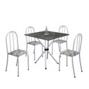 Ver imagem 2 de Conjunto de Mesa Tubular 70x70cm Tampo em Ardósia com 4 Cadeiras Ane B 
