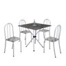 Conjunto de Mesa Tubular 70x70cm Tampo em Ardósia com 4 Cadeiras Ane B  - 2