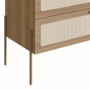 Ver imagem 7 de Cômoda 3 Gavetas Palhinha Pé Metal Dourado Oslo Marrom/Hanover