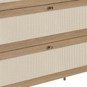 Ver imagem 6 de Cômoda 3 Gavetas Palhinha Pé Metal Dourado Oslo Marrom/Hanover