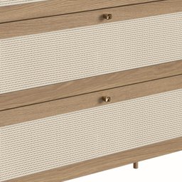 Cômoda 3 Gavetas Palhinha Pé Metal Dourado Oslo - 6