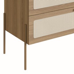 Cômoda 3 Gavetas Palhinha Pé Metal Dourado Oslo - 7
