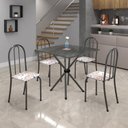 Ver imagem 1 de Conjunto de Mesa Tubular 70x70cm Tampo em Ardósia com 4 Cadeiras Ane B 