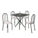 Ver imagem 2 de Conjunto de Mesa Tubular 70x70cm Tampo em Ardósia com 4 Cadeiras Ane B 