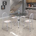 Ver imagem 1 de Conjunto de Mesa Tubular 70x70cm Tampo em Ardósia com 4 Cadeiras Ane B 