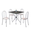 Ver imagem 2 de Conjunto de Mesa Tubular 70x70cm Tampo em Ardósia com 4 Cadeiras Ane B 