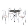 Conjunto de Mesa Tubular 70x70cm Tampo em Ardósia com 4 Cadeiras Ane B  - 2