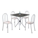 Ver imagem 2 de Conjunto de Mesa Tubular 70x70cm Tampo em Ardósia com 4 Cadeiras Ane B Branco/Botanic Bege/Mart Pérola/Indiano