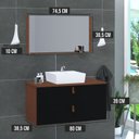 Ver imagem 3 de Conjunto Gabinete de Banheiro Berlim 80 Cm