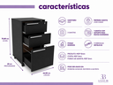 Ver imagem 7 de Gaveteiro Escritório Organizador de Mesa 3 Gavetas com Rodinhas e Chave Faria Lima Preto