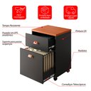 Ver imagem 5 de Gaveteiro Escritório 2 Gavetas com Rodinhas Faria Lima Preto