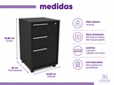 Ver imagem 6 de Gaveteiro Escritório Organizador de Mesa 3 Gavetas com Rodinhas e Chave Faria Lima Preto