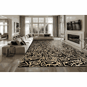 Ver imagem 1 de Tapete Rayza Marbella Cyclone Black Rupestre 0.60m X 1.80m